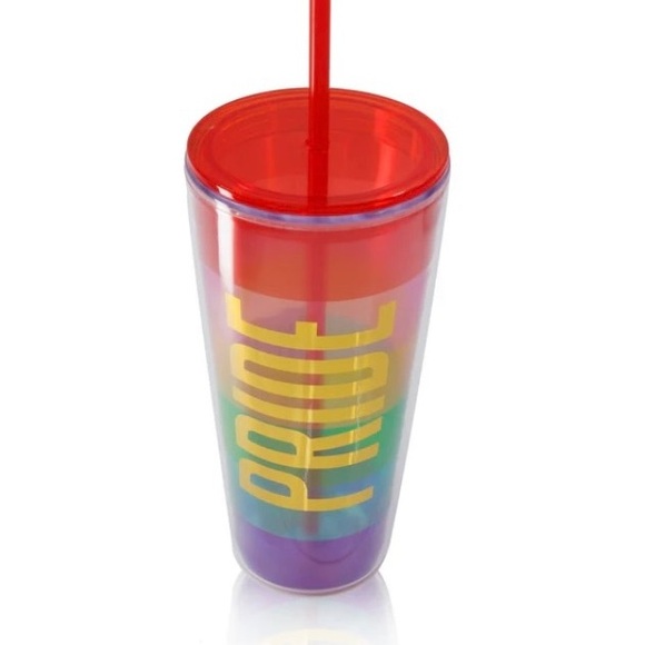 Pride LGBTQ Rainbow Travel Tumbler 22 oz Double-Wall Acrylic Straw and Lid New - Picture 4 of 4